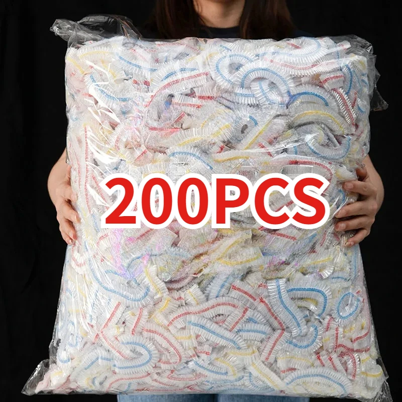 Food Cover Disposable Plastic Food Cover Colorful Elastic Wrap Food Covers Fresh-keeping Lid Plate cover Kitchen Packaging Bags Storage Bag