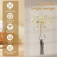 1/2Pcs Coat Hook Brass Retro Gold Bow-Shape Decorative Hook Wall-Mounted Clothes Rack for Home Bathroom Bedroom Towel Hooks 2