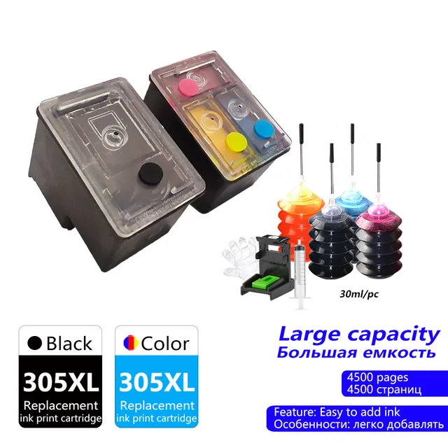 305XL Envy 6020 6022 6030 6032 6420 6422 6430 6432 Printer Ink Cartridge  Replacement for HP Inkjet 305 XL|Ink Cartridges| - AliExpress