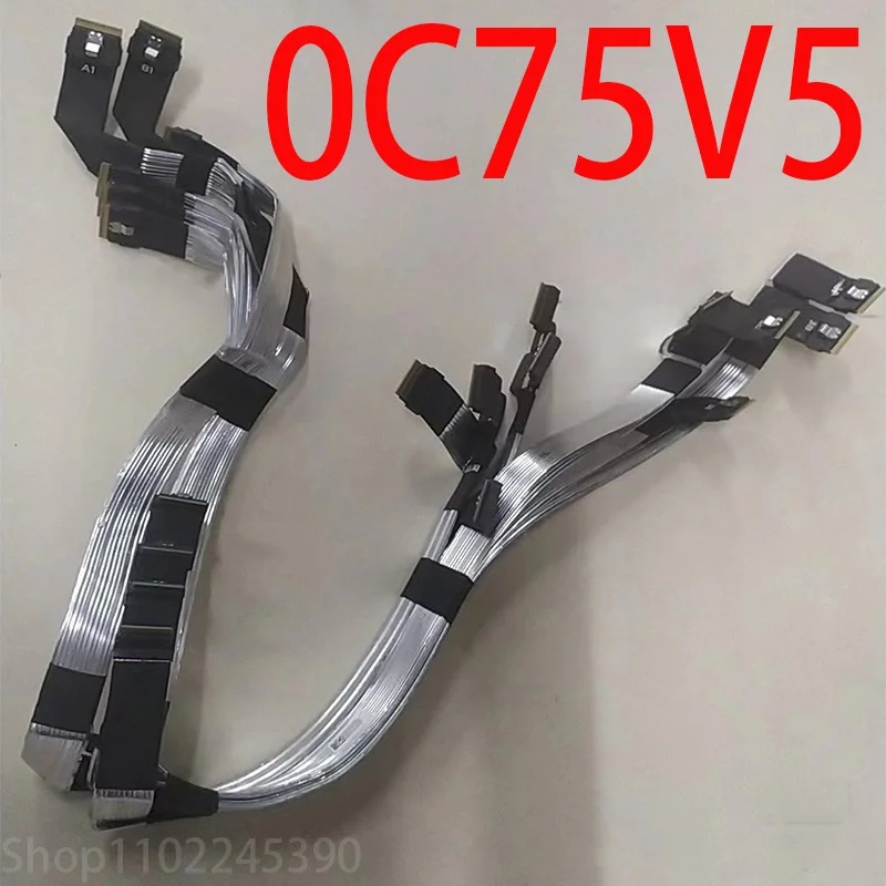

New Original For Dell Workstation Power Supply Cable 0C75V5 C75V5 SAS4.0 Server Back Line Head Straight Lines To 16 Elbow 4
