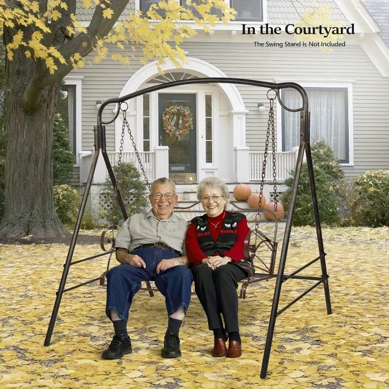 VINGLI Upgraded Metal Patio Porch Swing 660 LBS Weight Capacity Steel Porch Swing Chair for Outdoors Heavy Duty Swing Ch 6