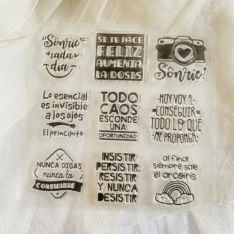 Spanish Word Phrase Clear Stamp for Scrapbooking Photo Album Decoration