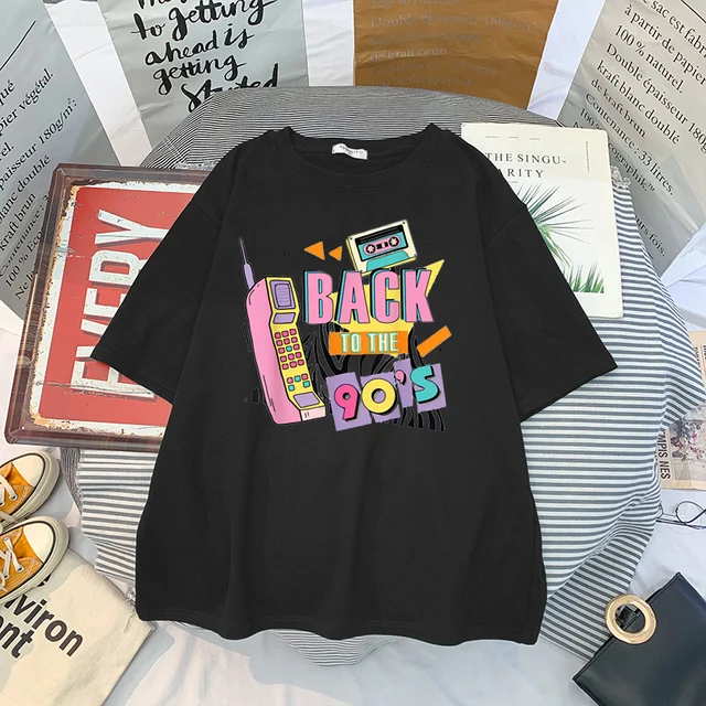 Back To The 90s Outfits For Women Retro Costume Party T-shirt Gift For  Women Men 90's Style Hip Hop Event Graphic Tee Tops - T-shirts - AliExpress