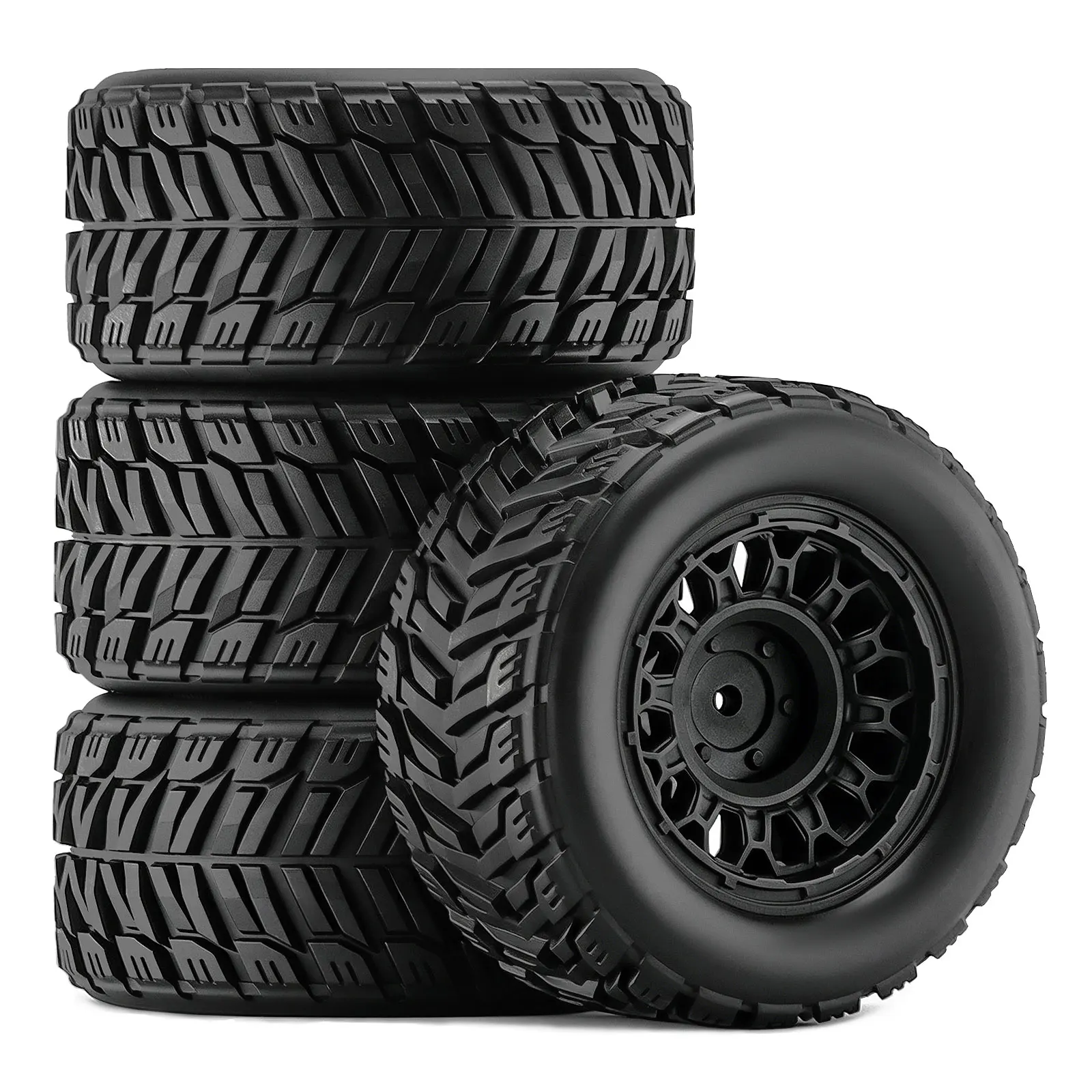 Jeu de 4 pneus RC 90x45mm avec jantes hex 12mm pour ARRMA 1/16 Kraton 3S