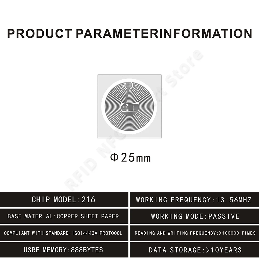 10PCS NFC Tag NTG216 Label NFC 216 Adhesive Lable Sticker RFID 13.56Mhz For Huawei Share ios13 Personal Automation Shortcuts 3