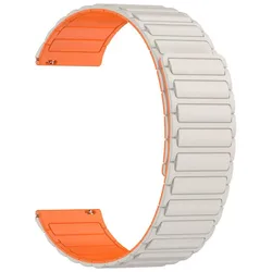 Magnetic Sports Silicone Wristband Strap - 20mm/22mm - 20mm width band (Starlight Orange)