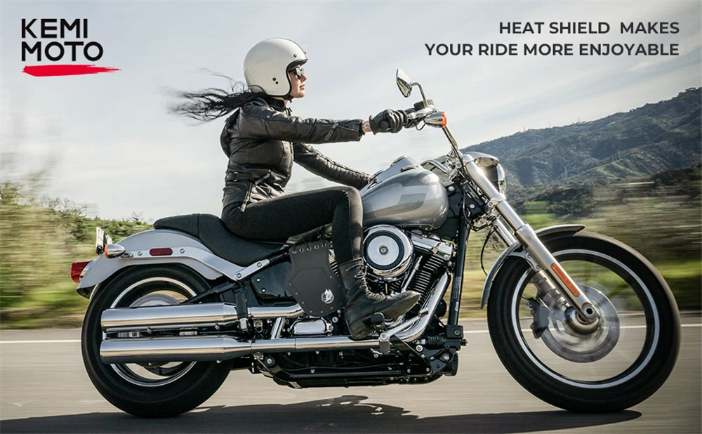 Kemimoto Motorrad Hitzeschild Leder Seitens attel Hitzeschild Deflektor  Universal für Yamaha für Touring Softail Zubehör - AliExpress