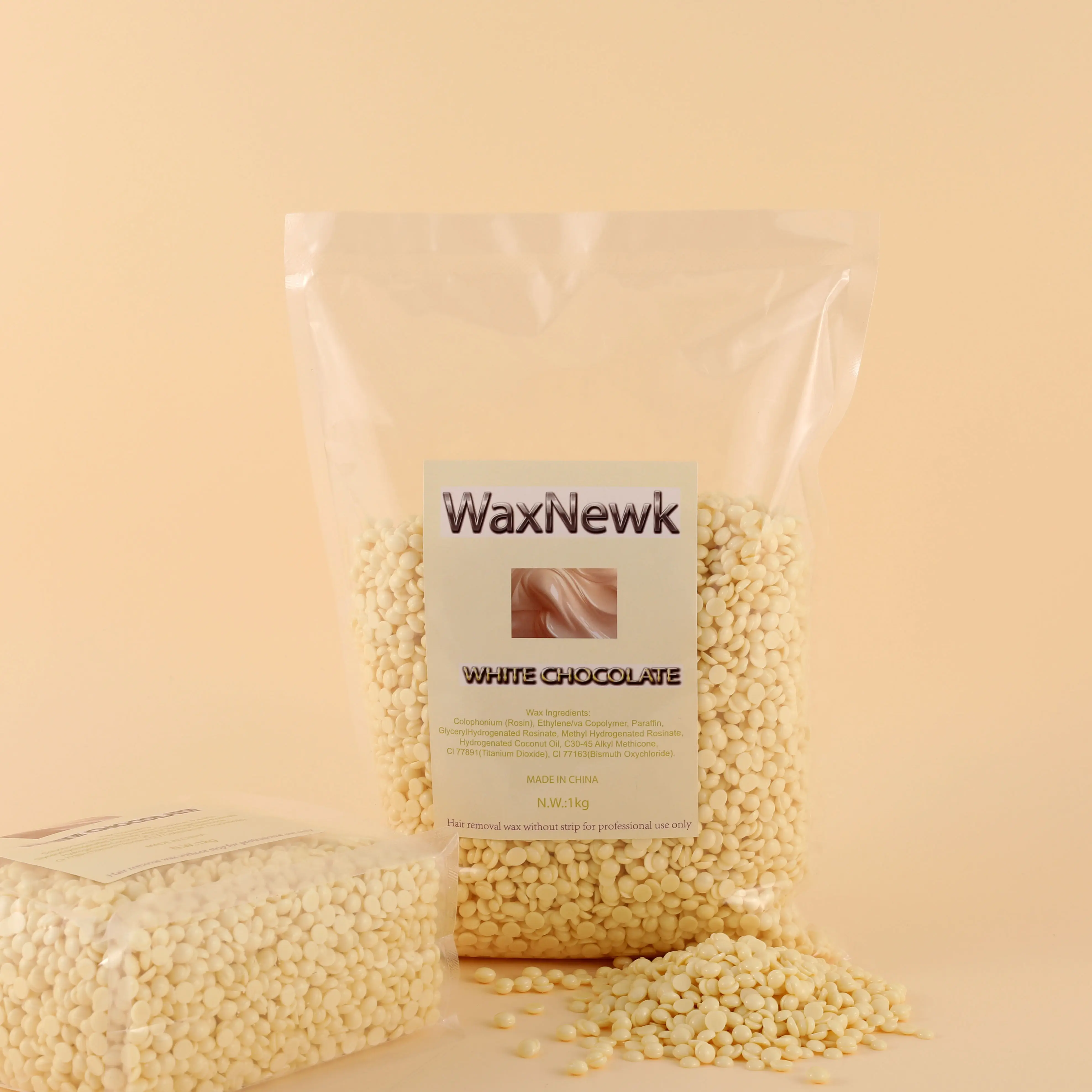 WaxNewK white chocolate Hard wax Beads 1kg all hair all areas Full Body Soft Coarse Hair Bikini Legs Brazilian Wax no strip wax