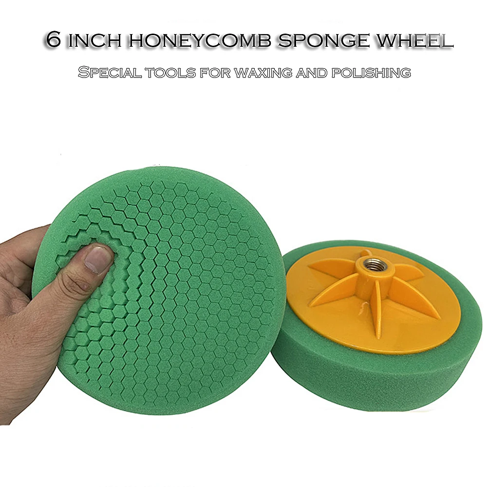 6-Inch Fit M14 Car Polishing Sponge-Durable Rubber Polishing Wheel For Waxing & Detailing Ideal For Home Or Professional Use car polishing pad car polish pad car polishing sponge wool polishing pad polishing sponge set polishing wheel disc polishing wheel kit car glass polishing kit