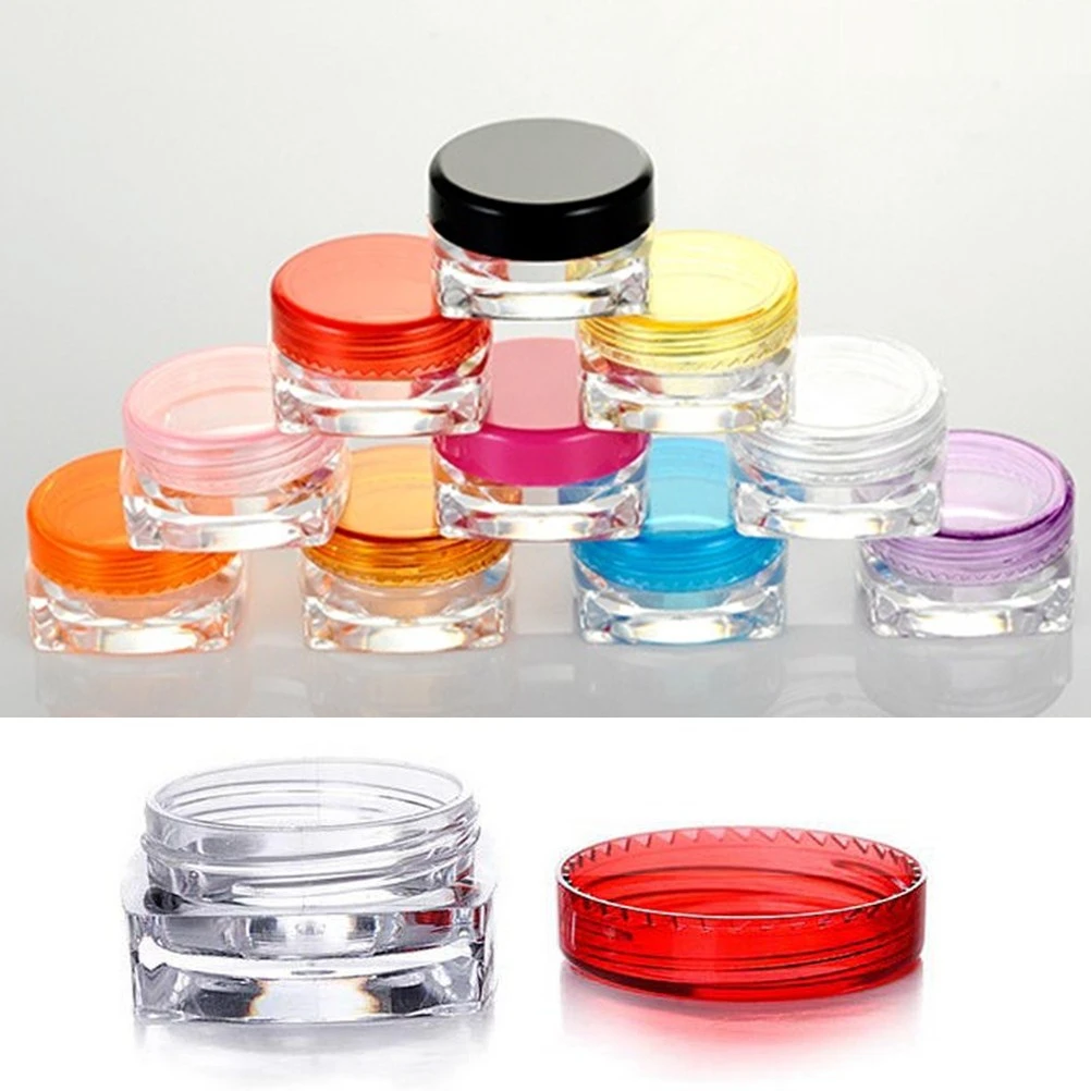 

1Pcs transparent small square bottle 5g Cosmetic Empty Jar Pot Eyeshadow Lip Balm Face Cream Sample Container