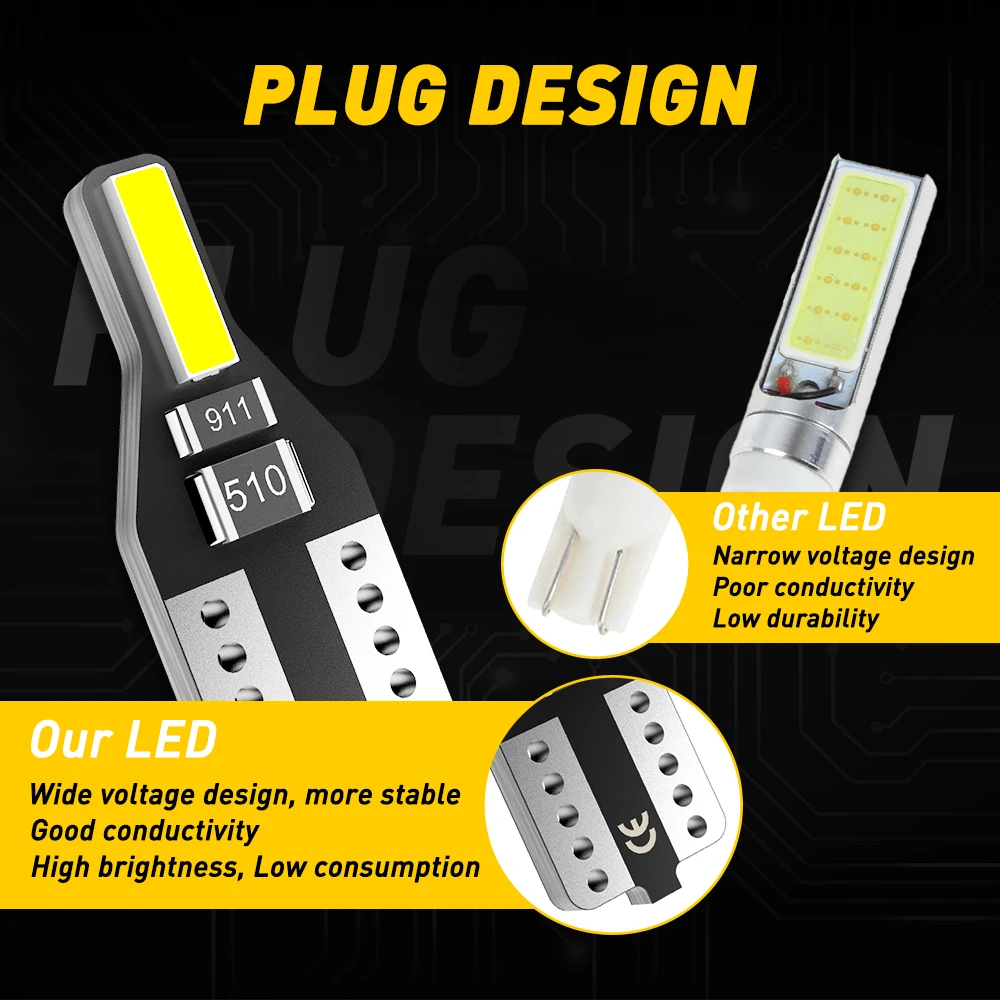 AUXITO 10Pcs T10 W5W 194 501 Led  ڵ ׸     ڵ ȣ   ٰ Bmw Audi