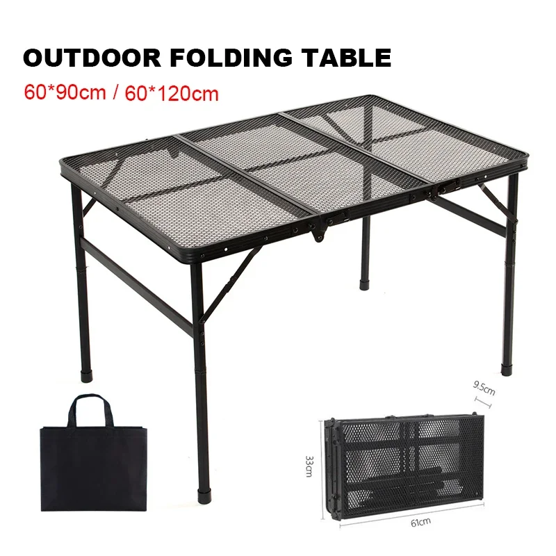 

Outdoor Portable Folding Table Camping Barbecue Folding Iron Grid Table Heat-resistant And Waterproof Outdoor Dining Tables