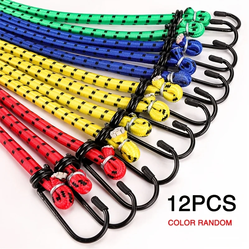 Strong Ropes 30 Inch 4/12 Heavy-Duty Elastic Ropes with Hooks | 8mm/0.31 inches in Diameter ...