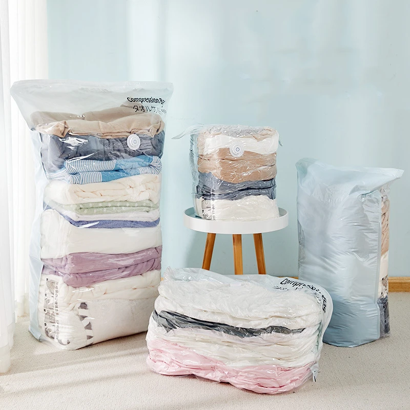 No Need Pump Vacuum Storage Bags Space Saver Bags Extra Large Vacuum Seal for Comforters Blankets Clothes vacuum storage bags