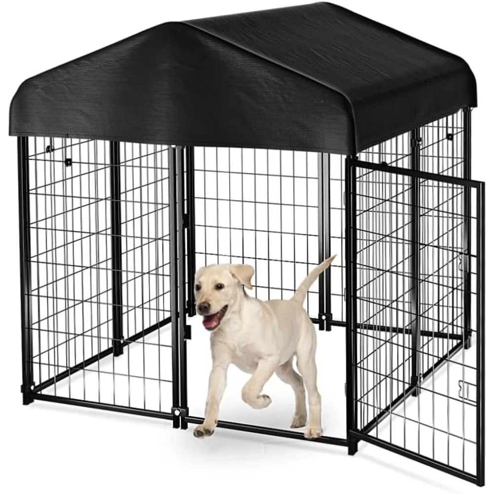 

Dog House Kennel Outdoor Dog House With Roof Waterproof Cover for Medium to Small Outside 4ft X 4ft X 4.5ft Pet Supplies