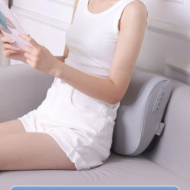 목 마사지 베개, 다기능 플러그인 마사지 패드, 목 어깨 및 등 온열 전기 목 마사지 차량