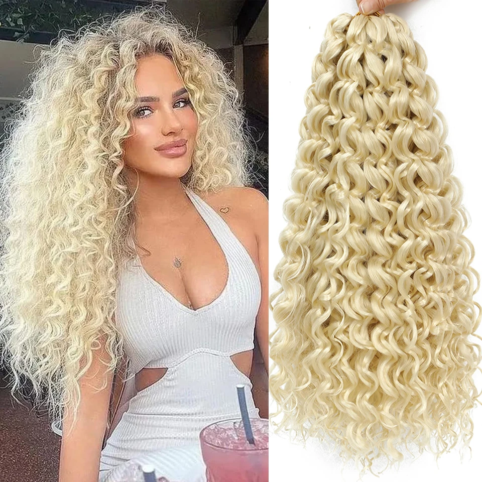 18 Inch Synthetic GoGo Curl Crochet Braids Water Wave Crochet Hair Deep Wave Twist Hair Braids Curly Crochet Hair Extensions