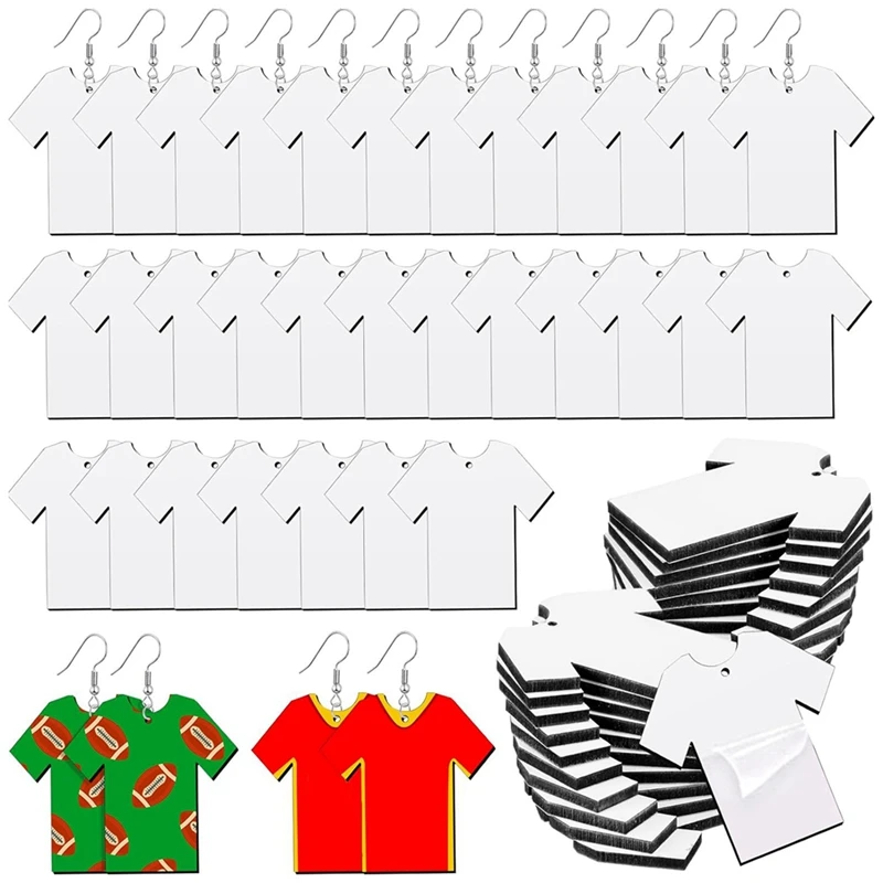 

100 Pcs Shirt Sublimation Earring Blanks Sublimation Jewelry Blanks Sublimation Blanks