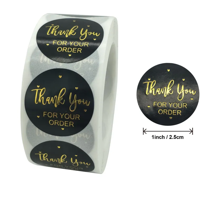 500pcs Kraft Paper Thank You Stickers