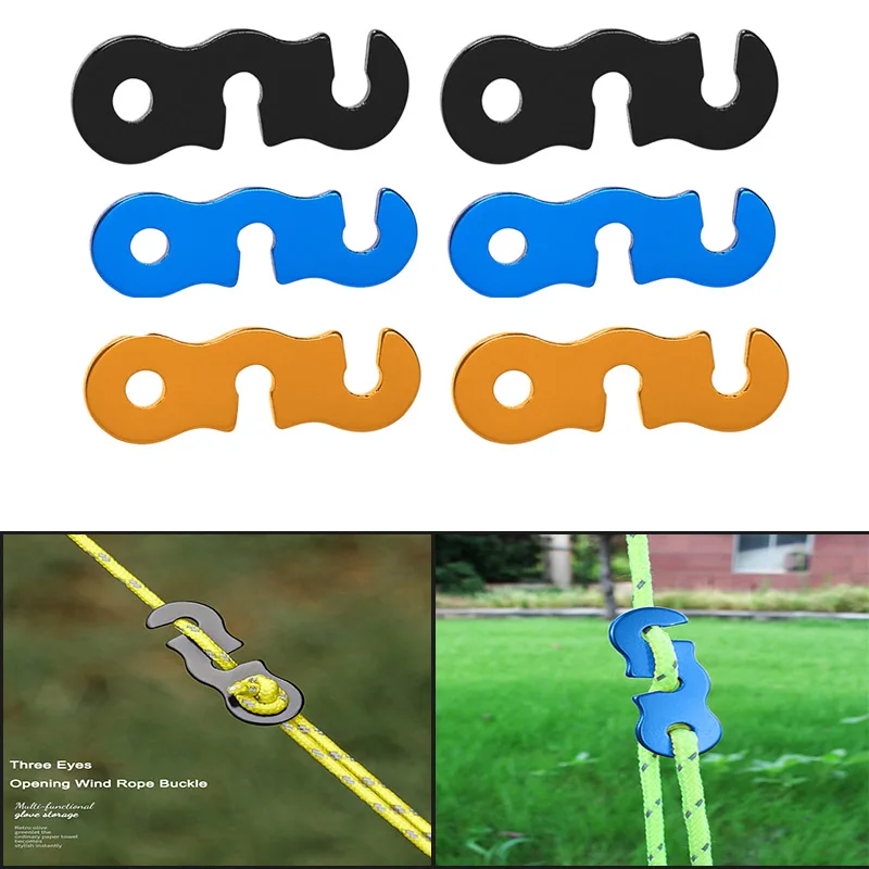 10pcs/set Outdoor Camping Hiking Tent Parachute Cord Rope Buckle