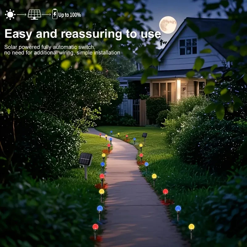 รูปสินค้า ไฟประดับโซลาร์เซลล์ LED ลูกบอล 30 ดวง 8 โหมด