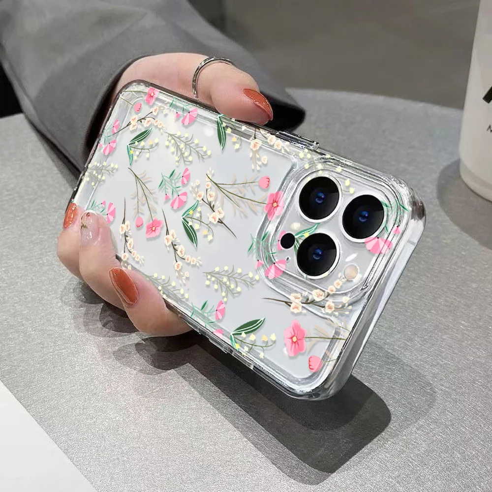 Premium Transparent Floral TPU Silicone Case - Soft and Elegant Protection