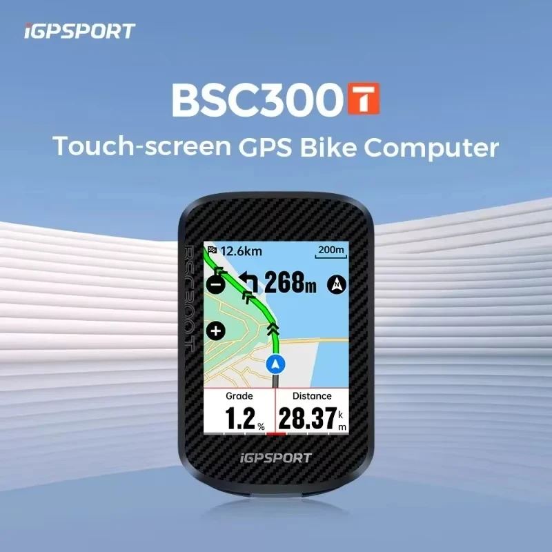 IGPSPORT BSC300T 자전거 컴퓨터 2.4인치 컬러 터치스크린 주행거리계 블루투스 지원 Ant+ 데이터 Mtb IPX7 방수 로드 속도계