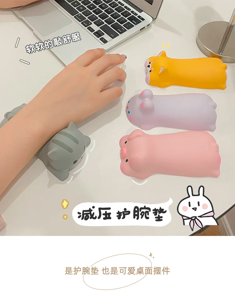 bonito apoio de descanso de pulso para mouse computador portátil braço resto para mesa ergonômico kawaii material de escritório lento subindo brinquedos mole