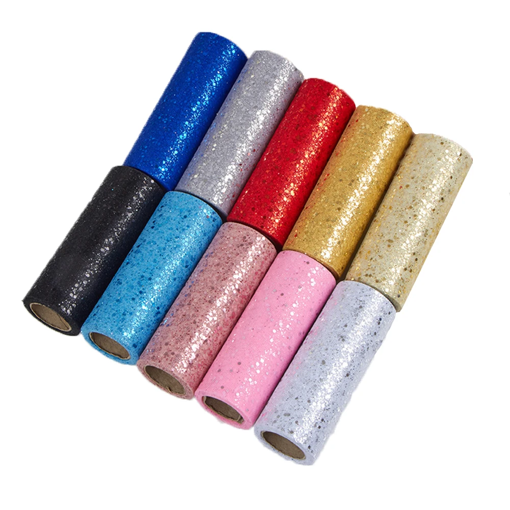 Gold Sparkling Tulle Roll 6 X 25 Yards