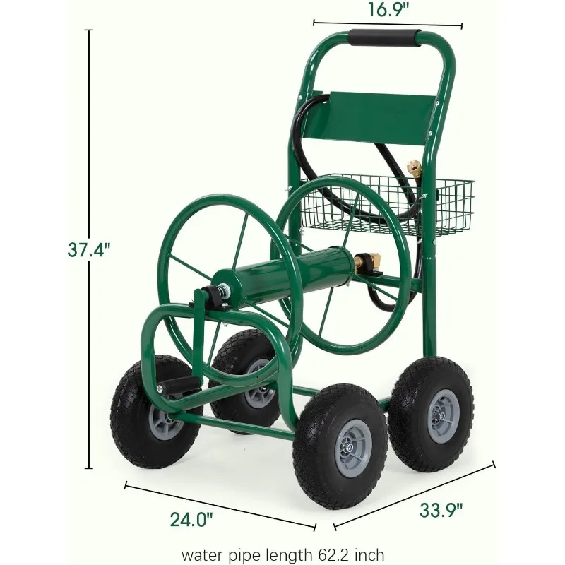 HC-HT300-Green Reel Cart Tools Outdoor Yard Water Truck Heavy DutyWater Planting