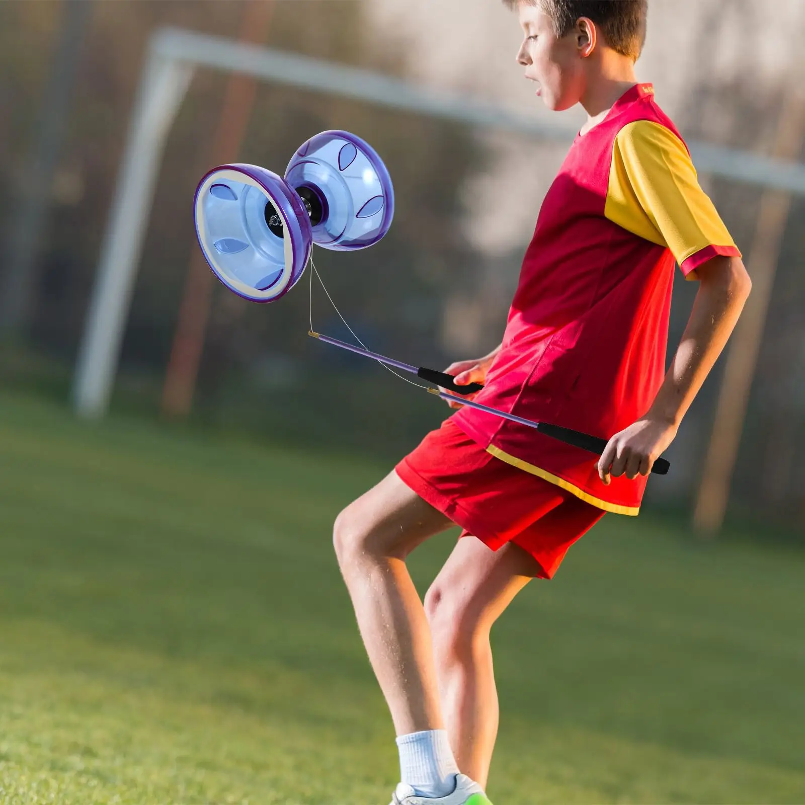 Diabolo Toy Transparent Soft Rubber Diabolos Chinese Children's Beginner's Living Double-ended Yoyo Diabolo Juggling Fitness Toy
