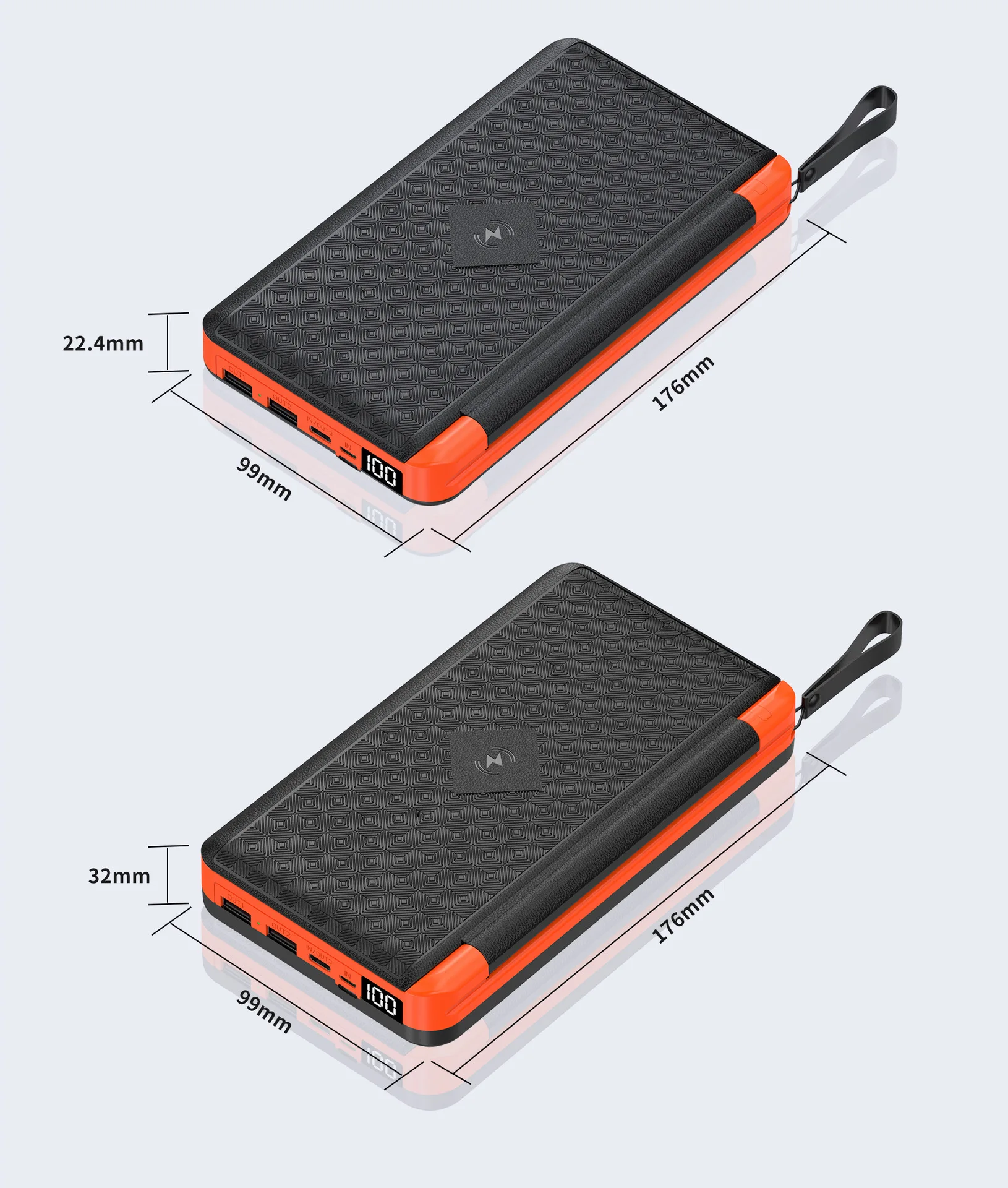 20000mAh Folding Solar Power Bank – Qi Wireless