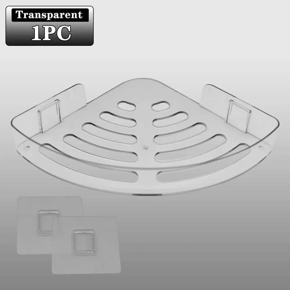 2PCS Bathroom Shelves Kitchen Storage Organizer Plastic Shampoo Rack Shower Shelf Bathroom Accessories No Drill Shelf