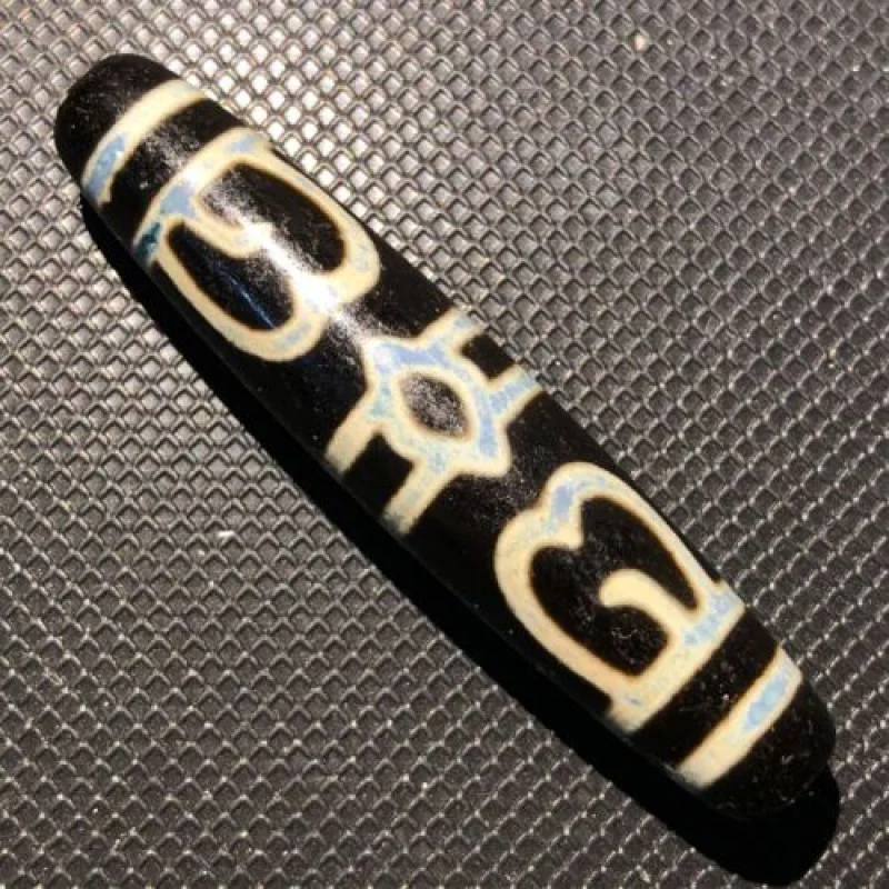 Magic Tibetan Old Agate Lianshifamao Totem Dzi Bead Amulet13 * 59Mm Y002