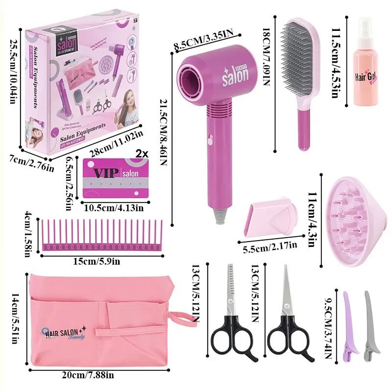 Makeup Toy Kids Hair Beauty Makeup Set Girl Simulation Hair Dryer Fashion Styling Tool Pretend Play Children Toys House Gift