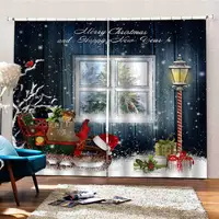 Merry Xmas Window Curtains Waterproof Bedroom Home Decor Ornaments Arts 1