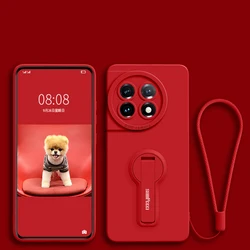 Enhanced Silicone Phone Case with Camera Protection and Holder Screen Film for OnePlus ACE 3 (Dark Red)