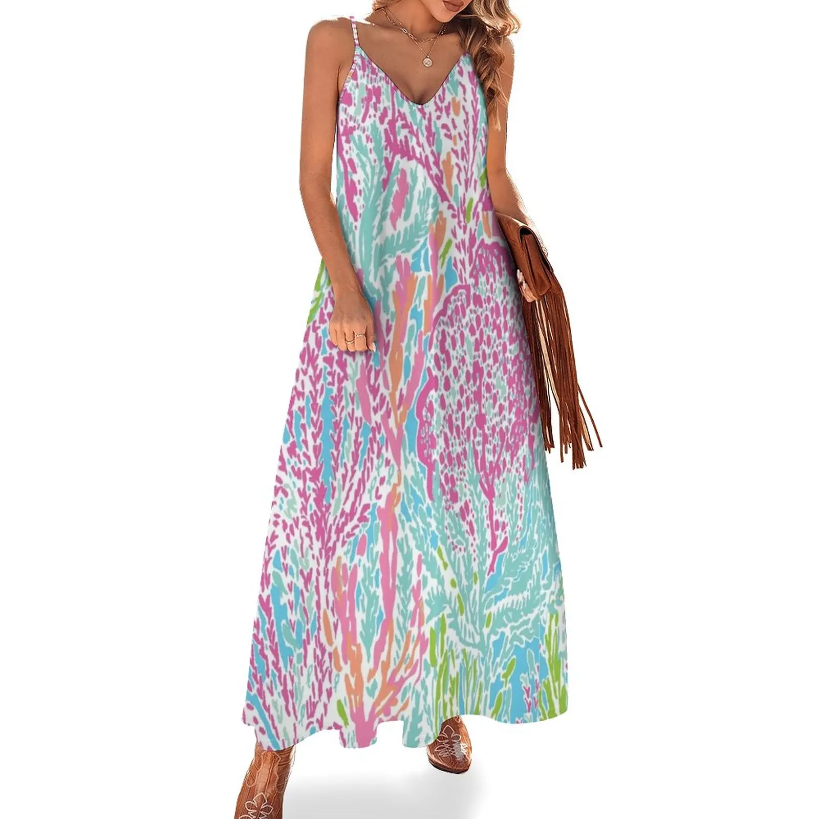 Lilly Inspired Print Sleeveless Dress summer outfits for women 2023 evening dress women evening dresses women