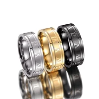 Huitan Vintage Roman Numerals Men Rings Temperament Fashion SimpleStainless Steel Rings For Men Jewelry Gift
