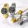 Lancardo Womens Ladies Large Numerals Big Dial Elderly Watch Stainless Steel Stretch Elastic Band Wristwatch Christmas Xmas Gift 4