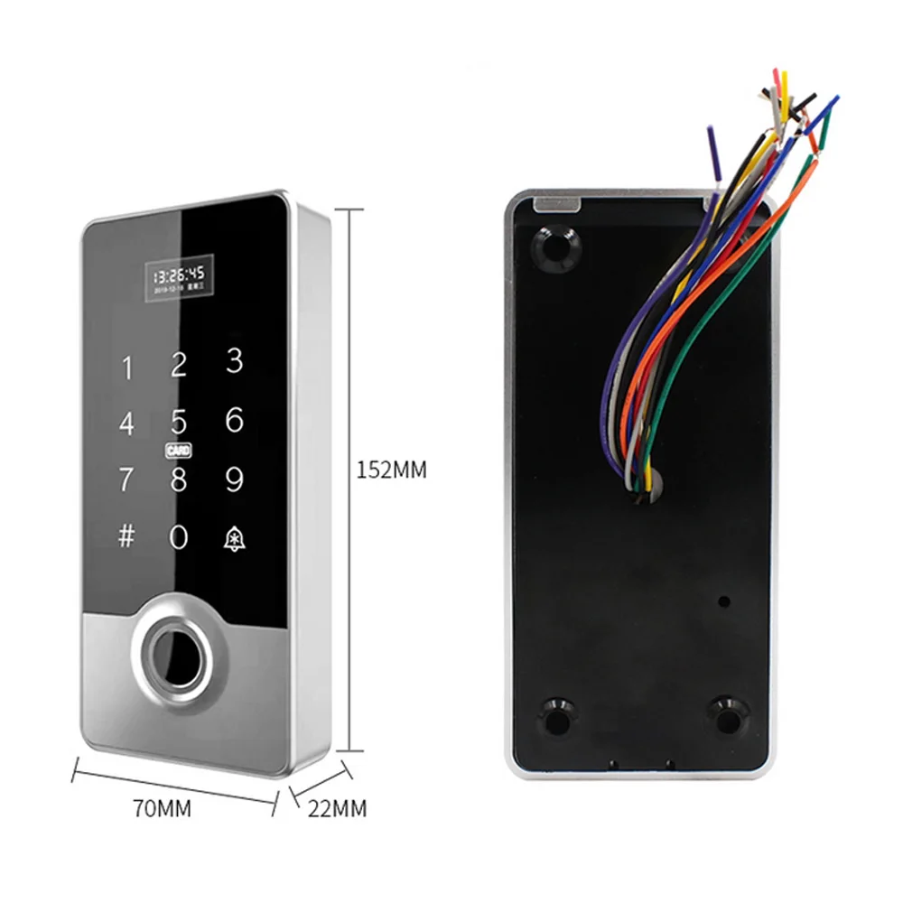Fingerprint Recognition Device IP67 Wateproof  RFID 125Khz 13.56Mhz WG26/34 3000 User With Doorbell Button Access Control Reader