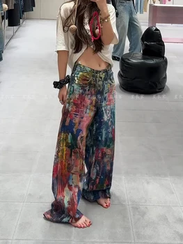 Y2k Jeans New Harajuku Hip Hop Camouflage Retro Oversize Denim Pants Fashion Women Clothing Straight Leg Wide Leg Jeans Streetwe 1