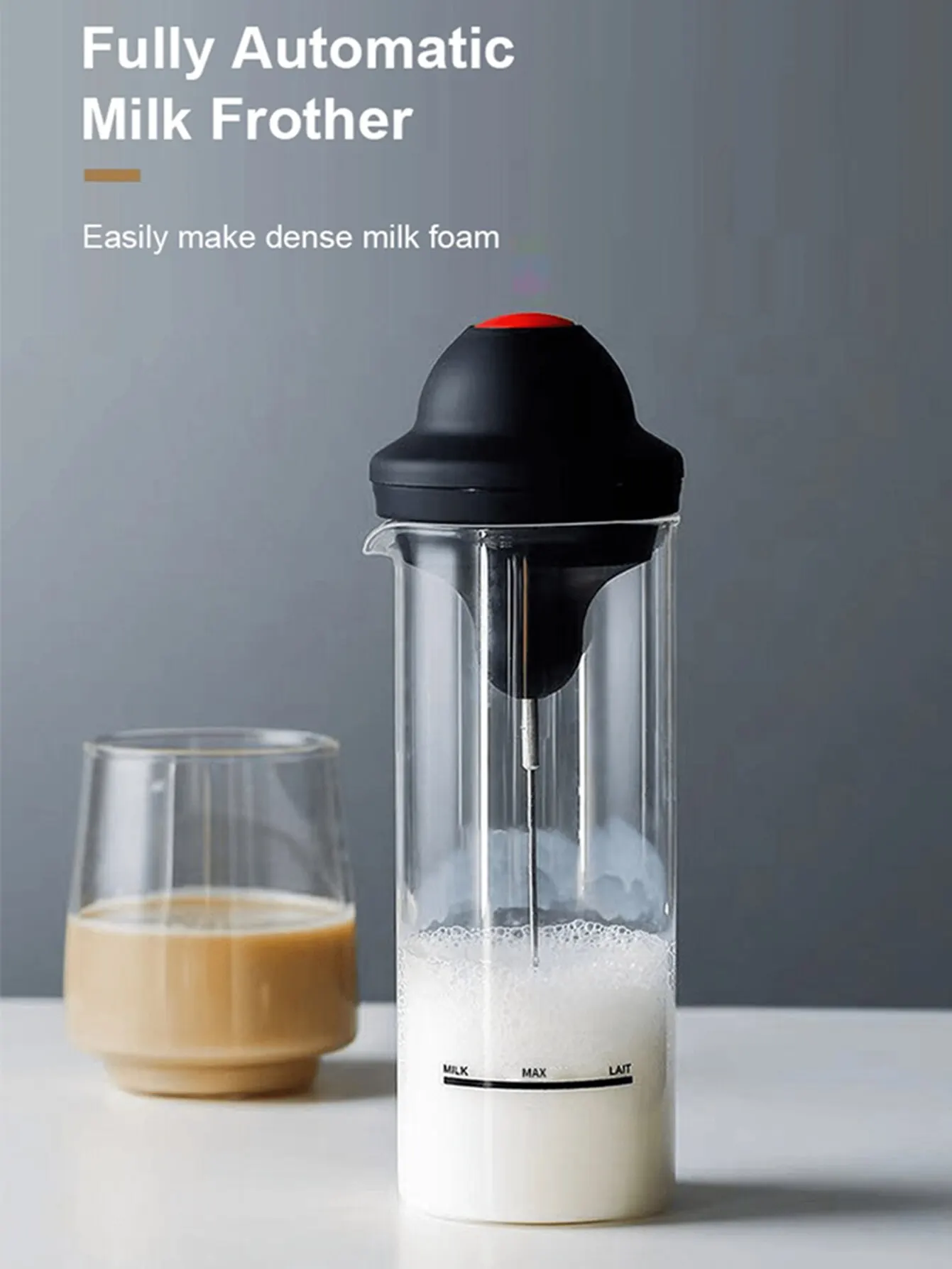 Coffee Cream Mixer Mini Electrical Wireless Handheld Blender Milk Frothers  Coffee Maker SILVER