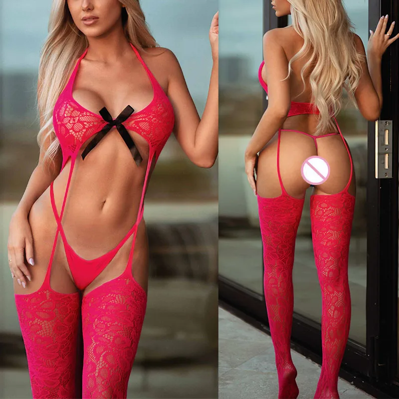 Open Crotch Fishnet Bodystockings Women Sexy Lingerie Naughty Sex Set Erotic Lace Underwear Night Porn Outfits Fashion Bodysuit
