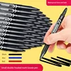 6/12pc Set Waterproof Oily Color Double Tip Permanent Markers Fine Tip Thick Tip Black Ink Drawing Pens Supplies Stationer 1