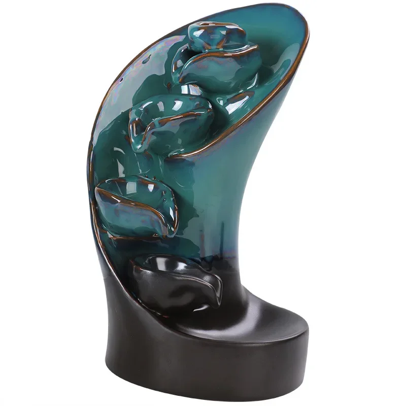 

1pc,Handmade Torch Design Waterfall Incense Burner Creative Home Decor Incense Holder Portable Ceramic (Without Incense)