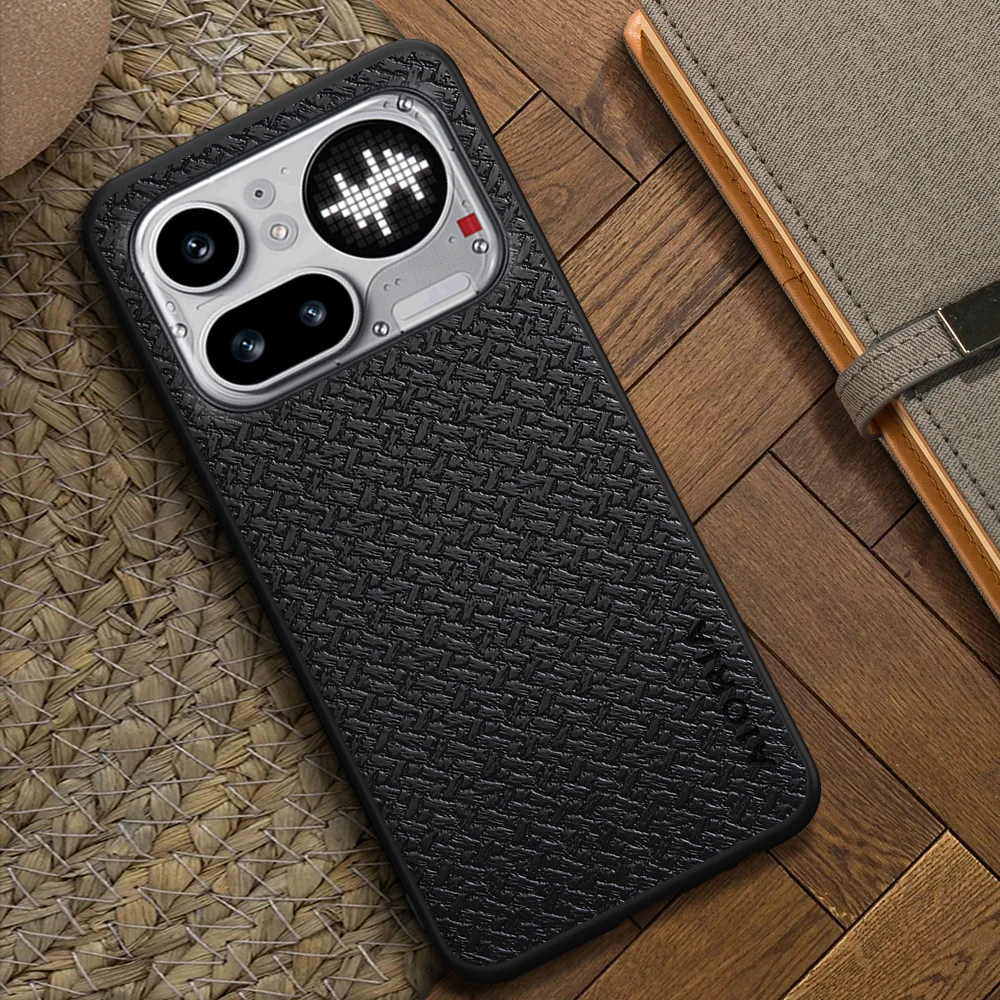 Bamboo Woven Texture Design Phone Case with Simple Elegance