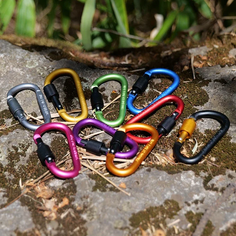 Climbing Buckle Climbing Carabiner Outdoor Aluminium Alloy D Shape Carabiner Key Chain Camping Hook Clip