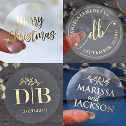 50, Wedding Stickers, Real Foil Shiny Gold Custom Stickers, Logo, Labels, Personalised, Baptism, Baby Shower, Communion