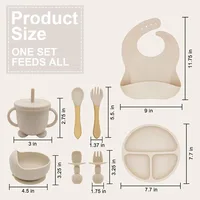 Personalized Name Baby Feeding Set Kids Silicone Plate Bowl Straw Cup Customized Children's Tableware Baby Supplies Newborn Gift 2